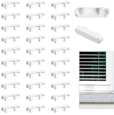 30 Pcs Window Drainage Covers, Weep Hole Covers, Weep Hole Drainage Covers, 25mm White ABS Plastic Weep Hole Covers, Universal Fit for UPVC Double Glazing Doors and Windows, Window Accessories