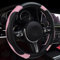 Lenkradbezug für Nissan Micra (K13) 2010 2011 2012 2013 2014 2015 2016 2017, Leder Lenkradbezug Anti-rutsch Atmungsaktives Bequem Mode Innenraum Auto Zubehör,Black pink