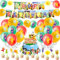 44PCS Tele-tu Baby Birthday Decorations, Balloons Cake Toppers with Happy Birthday Banner, Party Decorations for Kids Boys Girls