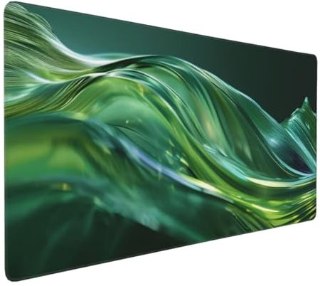 Tapis de Souris 80x40 cm Grand Tapis Souris XXL, Vert Tapis de Souris Bureau Gamer, à Bords Cousus, Base en Caoutchouc Antidérapante, sous Main pour Clavier et Souris, Decoration Maison E-655