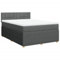 Willood Boxspringbett Einzelbett mit LED Matratze Bettgestell mit Lattenrost Kopfteil Polsterbett mit Matratze Dunkelgrau 140x200 cm Stoff