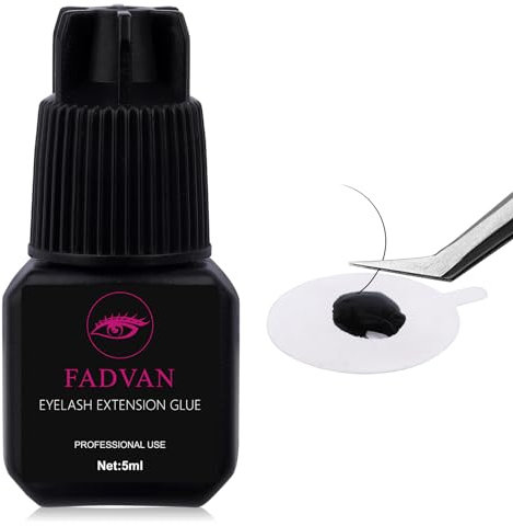 Pegamento de Pestañas Hipoalergénico Instantáneo de Secado Rápido para Pestañas Postizas, Pegamento de Pestañas Eyelash Glue 5ml FADVAN