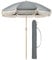 CHRISTOW Portable Garden Parasol with Tilt, 2m Cotton Tassel Beach Umbrella, Outdoor Patio Sunshade, Tilting Canopy, Steel Pole with Wood Effect, UV50+ Sun Protection, Water Resistant, Bag (Grey)