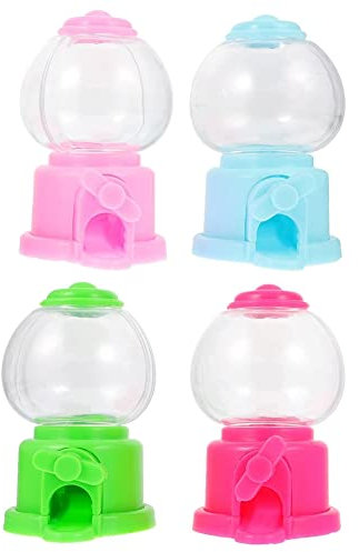 Qussedser Mini Candy Dispenser Part 3.7 Inch Gumball Machines for Kids Gifts (4 Pack)
