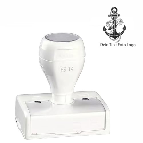 Firmenstempel mit Logo Und Text Personalisiert - Buchstempel Personalisiert, Stempel Mit Logo, Rechteck Stempel - Klare Sichtbarkeit (30x50mm)