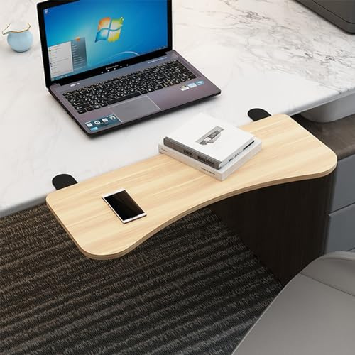 90 ° klappbare Schreibtischverlängerung mit Klemm-Tastaturschublade, verstellbare Regalhalterungen, ergonomische Armlehnen-Unterstützung für Computer-Ellenbogen und Arm-Komfort