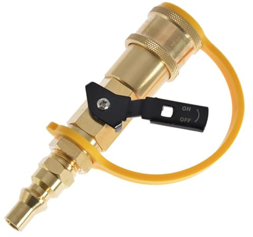 Lurrose Propangas schlauchadapter Messing und Abs Schnellkupplung mit Absperrventil für Rv Camping Grill Niederdruck Propananschluss Robust und Rostfrei