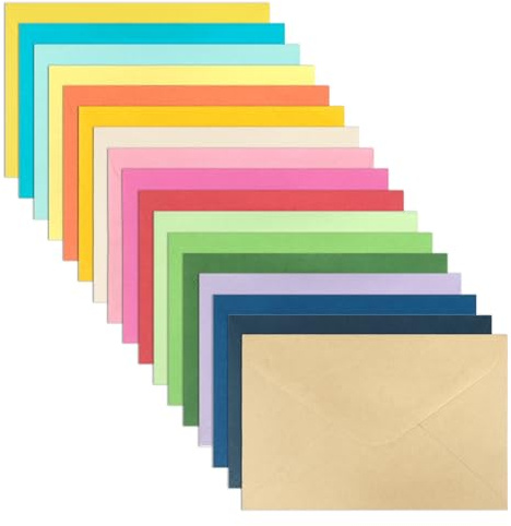 Nhgkju Farbige Briefumschläge, 85 Stück Bunte Briefumschläge in 17 Farben (16x11cm), Hochwertige Farbige Umschläge für Geschenke, Geburtstage, Hochzeiten und Partys