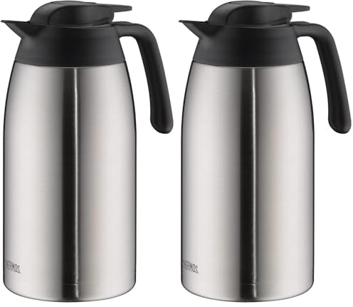 Thermos 4026.205.100 THV Flask, 1.0 L, Stainless Steel, 12.5 cm x 16.5 cm x 16.5 cm, Stainless Steel, edelstahl, 12,5 x 16,5 x 25,5 cm (Pack of 2)