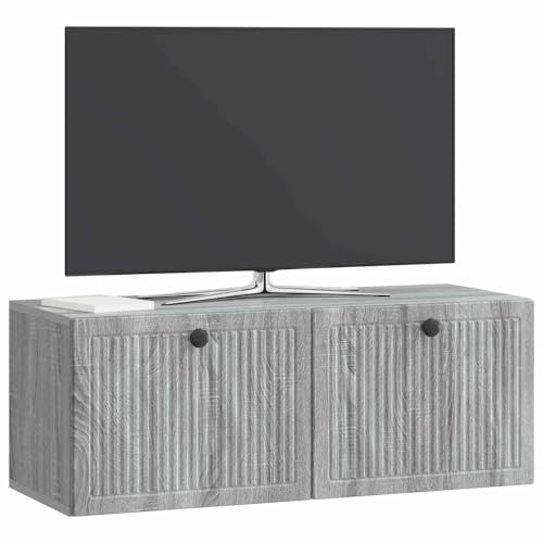 vidaXL Wandmontierter TV-Schrank Graues Sonoma 78,5 x 31 x 30 cm, Moderner Wohnraum, rechteckiger TV-Schrank, viel Stauraum, Wandmontage, kompakter Organizer fürs Zuhause