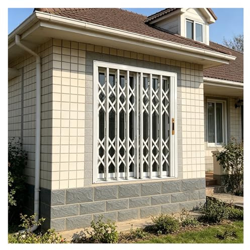 Inferriate di sicurezza per finestre in lega di alluminio, pieghevoli, per appartamenti e case – Forte protezione antieffrazione(W48xH63in/120x160cm)