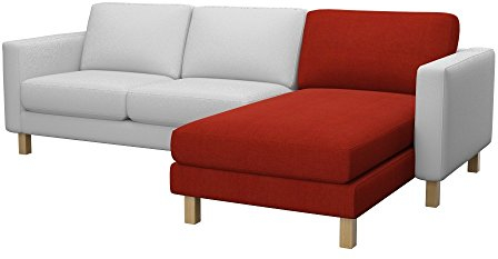 Soferia Kompatible Ersatzbezug fur KARLSTAD Anbau Recamiere, Stoff Elegance Dark Orange (FLECKENBESTÄNDIG, WASSERABWEISEND und Kratzfest), Orange