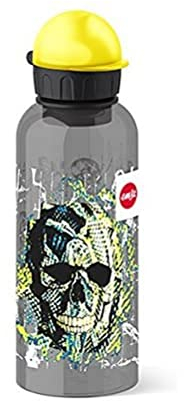 Emsa Gourde, Pour Enfants, 600 ml, Bouchon de Sécurité, Teens Skull, Tritan, 518131