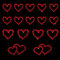 Oblique-Unique® 16 Stück Herz Sticker Strass Steine zum Verzieren oder Aufkleben (Rot)