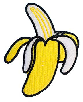 Miniblings Banane Bügelbild Aufnäher Aufbügler Patch Frucht AFFE Banana 8x6 5cm Patch Bügelbild I Kinder Bügelflicken Patches zum Aufbügeln