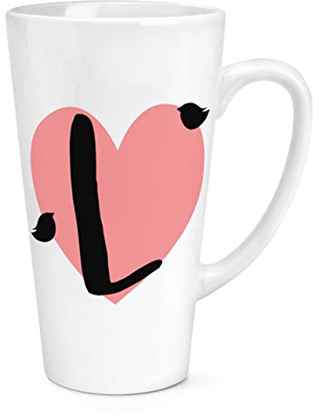 L Heart Alphabet 17oz Large Latte Mug Cup