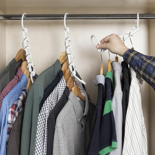 InnovaGoods® Organizador de Perchas Ropa 40 Prendas, Organizador Perchas Plusrobe, Organizador Perchas Pantalones, diseño Original, Innovador, portátil y Funcional, Colgador Ropa, Firme sujeción