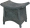 Korb-Outlet Fußhocker mit geschwungener Ablage, Stabiler Sitzhocker/Schemel/Hocker aus echtem Rattan (Blau)