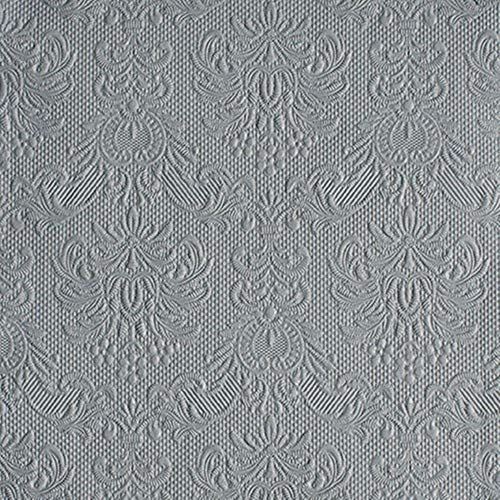 Ambiente 60 Stück Elegance Dinner Serviette - geprägt - 40 x 40 cm + 1 Luftballon Karloon ' Alles Gute' - grau
