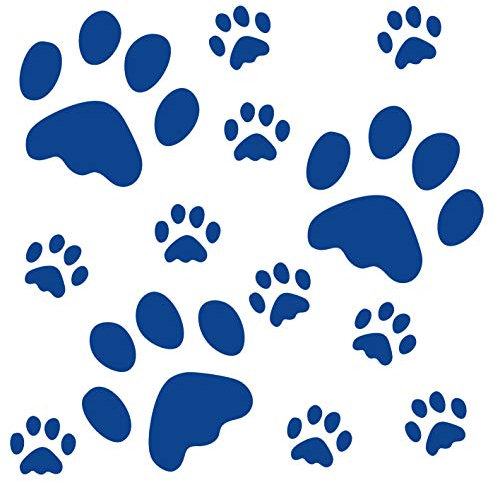 kleb-Drauf® | 13 Pfoten | Blau - matt | Wandtattoo Wandaufkleber Wandsticker Aufkleber Sticker | Wohnzimmer Schlafzimmer Kinderzimmer Küche Bad | Deko Wände Glas Fenster Tür Fliese