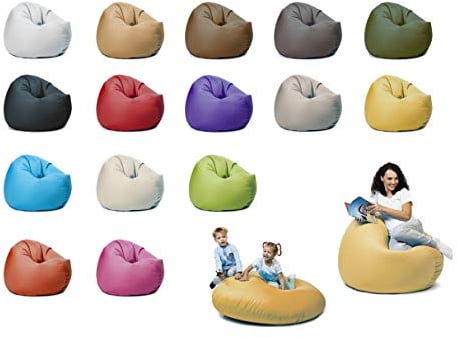 sunnypillow XXL Sitzsack mit Styropor Füllung 125 cm Durchmesser 2-in-1 Funktionen zum Sitzen und Liegen Outdoor & Indoor für Kinder & Erwachsene viele Farben und Größen zur Auswahl Gelb