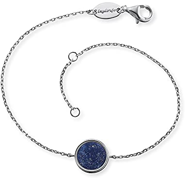 Engelsrufer Damen Armband aus Sterling Silber und Lapislazuli Kraftstein Anhänger, Karabinerverschluss, in zwei Längen verstellbar, nickelfrei, ERB-LILGEM-LP