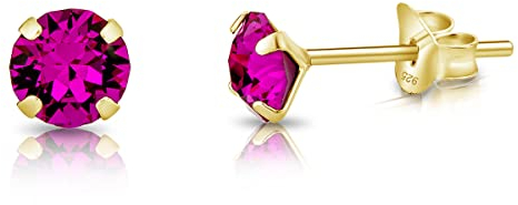 Orecchini Fucsia Donna - Orecchini Punto Luce Oro - Orecchini Dorati - Orecchini Donna Oro - Punto Luce Orecchini Colorati - Orecchini a Perno