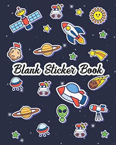 Blank Sticker Book: Rockets Planets Blank Sticker Book for Kids,teen Stickers Collection Notebook