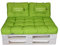 LILENO HOME Palettenkissen Set Apfelgrün - Set 2: (1x Sitzteil + 2X Rückenteil klein) - Polster für Europaletten - Palettenkissen Outdoor als Sitzkissen für Palettenmöbel