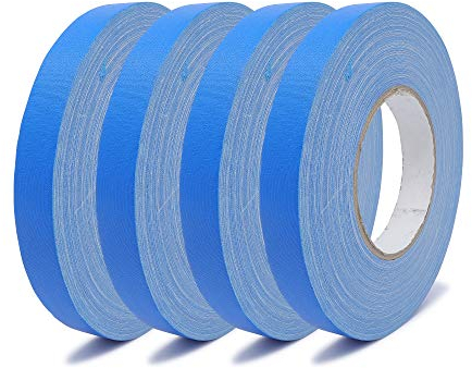 gws Gewebeklebeband 4 Rollen, premium Panzertape in Profi-Qualität mit Natur-Kautschukkleber, Wasserdicht, Breite: 19mm Länge: 50m, Farbe: Blau