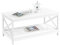 Yaheetech Mesa de Centro Moderna con Estructura en X Mesa de Café con Doble Nivel de Almacenamiento 100x50x45cm Ideal para Libros Revistas Blanco