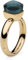 Qudo Firenze Edelstahl gold farbenem Ring mit london blue Stein (blau türkis) (58(19))
