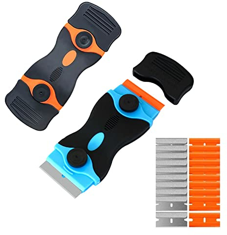 2 Pezzi Raschietto Vetroceramica, Raschietto a Doppia Testa per Vetro, Raschietto per piano cottura in vetroceramica, per Rimozione di Colla, Vernice, Piano a induzione, Piastrelle e Auto