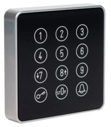 Teclado Cody Touch negro y plateado con iluminación LED compatible con unidades de evaluación GEBA CTA.