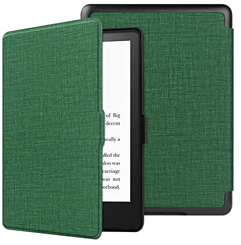 HoYiXi Hülle für 6.8'' Kindle Paperwhite 11. Generation 2021 Release and Kindle Paperwhite Signature Edition 2021 Slim Leder Cover Smart Abdeckung mit Auto Sleep/Wake Painted Schutzhülle - Grün
