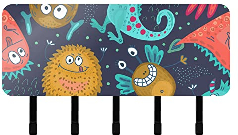 Bunt Lustig Monster Schlüsselhaken Home Wand-Schlüsselanhänger 5 Haken, Schlüsselhalter,Schlüsselhalter Organizer Schlüsselbrett Aufhänger für Schlüssel Schlüsselhaken
