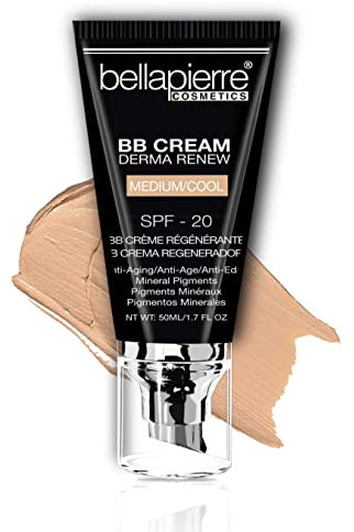 bellapierre BB-Creme mit LSF 20 – getönter Sonnenschutz, Concealer, matte Grundierung und feuchtigkeitsspendende Gesichtscreme | Ungiftig und parabenfrei | 50 ml - Medium Cool