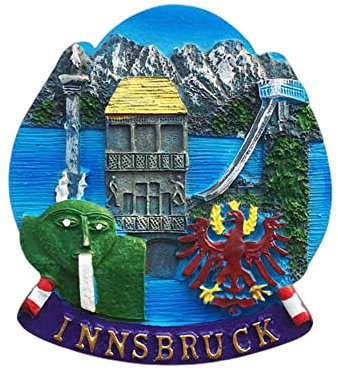 Innsbruck Österreich Kühlschrank Magnet Reise Souvenir 3D Kühlschrank Dekoration Magnetaufkleber Handbemalte Bastelkollektion