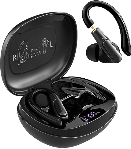 kazumi True Wireless In-Ear Bluetooth Earbuds - Effortlessly switch between daily and sports wear, Compatible with iPhone and Android, for Gym, Sports, and Gaming, Water and Dust Resistant - Black