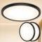 Deckenlampe Led Deckenleuchte Schwarz Lampe - Flach Rund Modern Warmweiss Deckenlampe Badezimmer Lampe Decke Badlampe Küchenlampe für Wohnzimmer Keller Flur Schlafzimmer 18W 3000K 1600LM 22CM 2 Stück