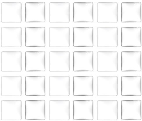 PATIKIL Transparente Vidrio Cabuchones, 40uds 20x20mm Cuadrado Vidrio Cúpula Azulejos para Foto Colgante Joyería Fabricación, Transparente