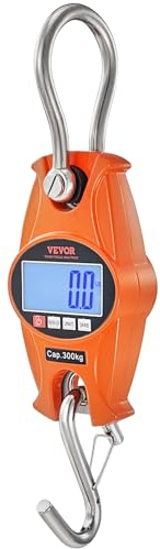 VEVOR Kranwaage 0,15 bis 300kg Digital Hängewaage lbs/kg/N Zugwaage 0,05kg Genauigkeit Wildwaage Industriewaage LCD-Display Hängende Waage Mini tragbare Waage mit Haken Zugwaage
