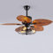 Ventilatore da soffitto americano retrò leggero con gabbia di ferro industriale con luci Ventilatore da soffitto a 3 velocità Luce imitazione foglie Pale del ventilatore per sala da pranzo Camera da