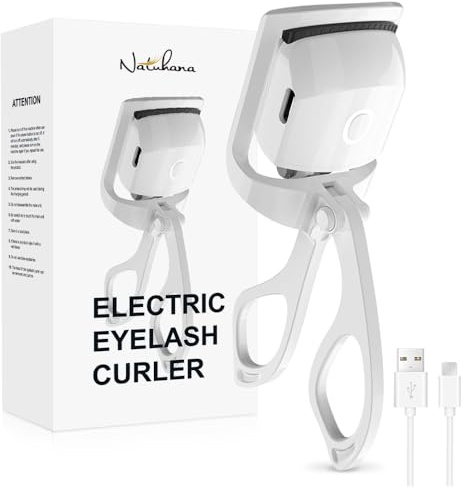 Natuhana Beheizte Wimpernzange mit USB, 8s Schnelles Aufheizen & 24H Lange Dauerhafte Elektrische Wiederaufladbare Lash Curler,Temperaturregelung Natürlich Sicher Wimpern Curler