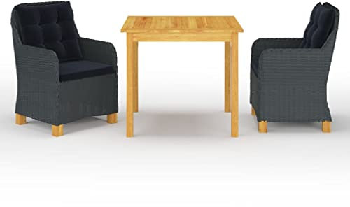FUDUGEHMIOFWFJJ glasplatte Tisch,küchentisch klein,Tisch mit 4 stühlen Set,3-TLG. Garten-Essgruppe Dunkelgraudining Table Set 4 Chairs,bistrosets,Patio Tisch und stühle Set,