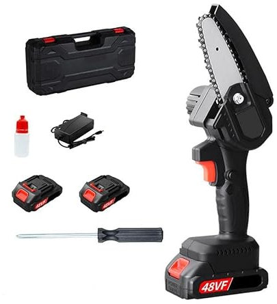 Dopastore Motosega Portatile con 2 Batterie da 48V Incluse Mini Sega Elettrica Taglia Legno Rami Uso Professionale Per Esterni Giardino Prato Cortile