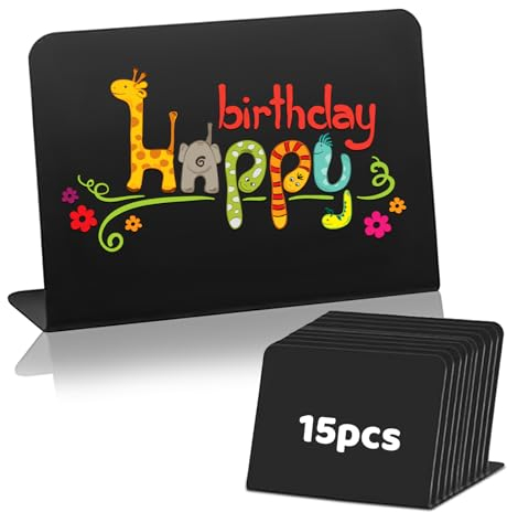 Preisschilder Aufsteller, 15 Stück Buffet Schilder Kleine Tafeln zum Beschriften 10x13cm Mini Kreidetafel A6 Namensschilder Tisch Kunststoff Tischkärtchen für Buffet Café Party