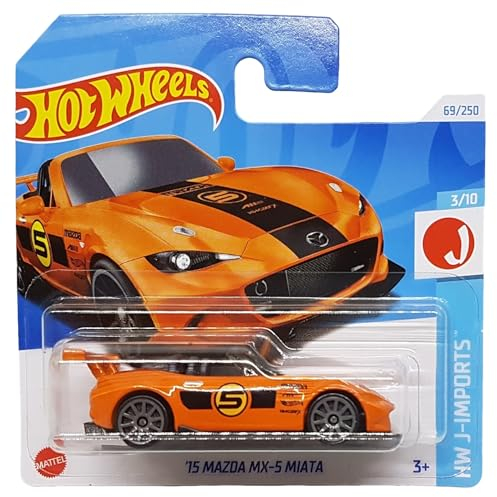 Hot Wheels - ´15 Mazda MX-5 Miata - HW J-Imports 3/10 - HTD22 - Short Card - Roadster - orange - Mattel 2024 - 1:64