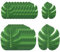 Molain Künstliche Palmenblätter - 20pcs Palmblätter, Künstliche Monstera Blätter - Tropische Palmblätter für Jungle & Party Deko, Grün - Strand & Dschungel Geburtstag Dekoration (6Zoll+8Zoll)