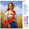 QENSPE Peinture par Numéros pour Adulte, Kit de Peinture à l'huile sur Toile Bricolage pour Adulte Débutants avec Pinceaux Peinture de Dessin de Pigment Acrylique 40x50cm (Fille)